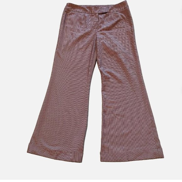 Chadwick’s size 14 pants flare legs with cuff black & white small Houndstooth - Picture 1 of 14